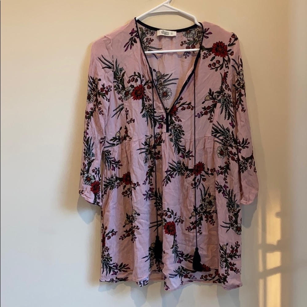 Floral print babydoll tunic top or dress